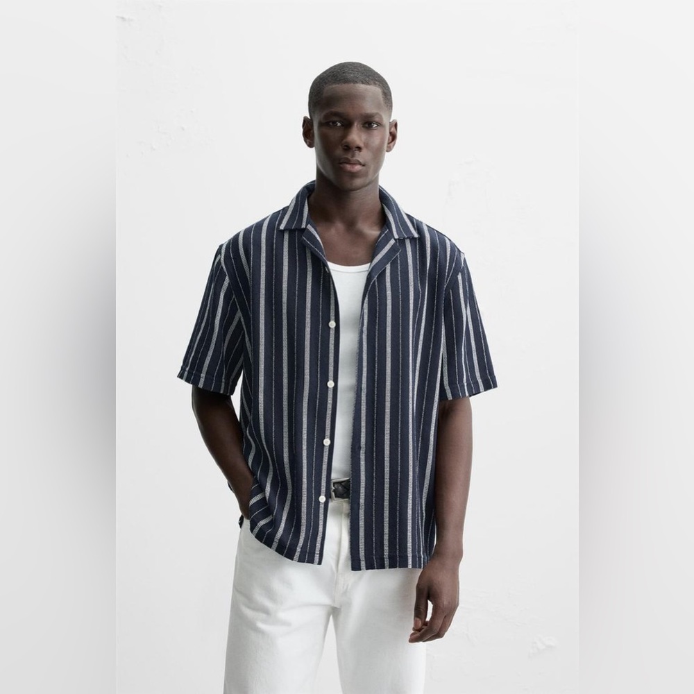 Zara textured striped shirt